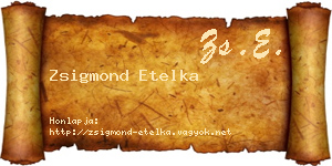 Zsigmond Etelka névjegykártya